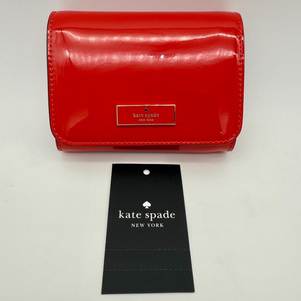 Kate Spade Bridget Patent Small L-zip Wallet Red